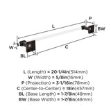 AMEROCK Glacio Towel Bar in Clear and Oil Rubbed Bronze 18" BH36063CORB Specs