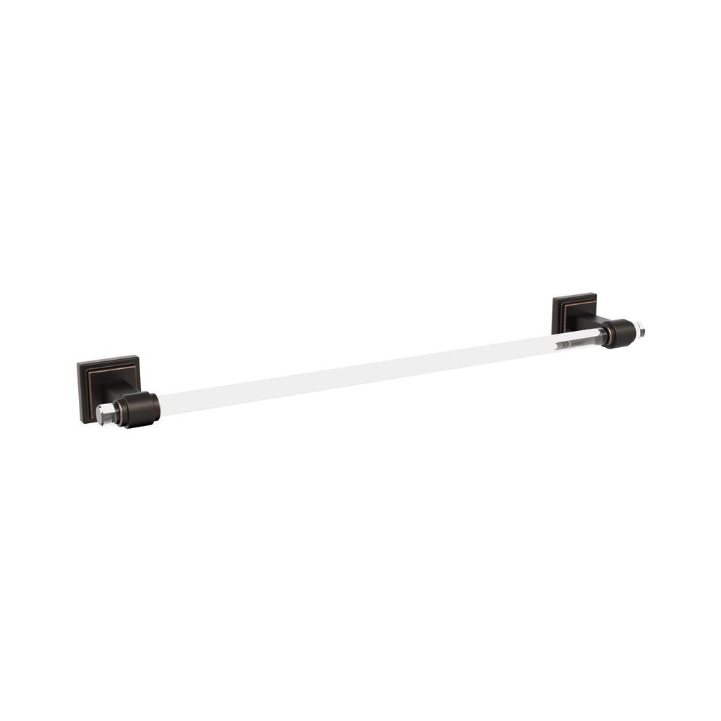 AMEROCK Glacio Towel Bar in Clear and Oil Rubbed Bronze 18" BH36063CORB