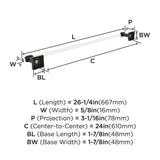 AMEROCK Glacio Towel Bar in Clear and Oil Rubbed Bronze 24" BH36064CORB Specs