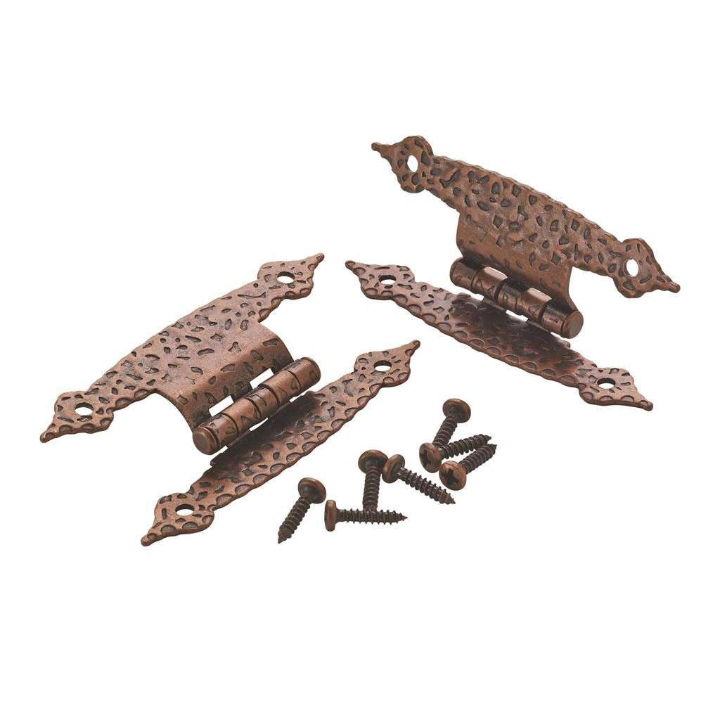 AMEROCK H-Type 3/8" Offset Cabinet Hinge (pair) in Antique Copper BPR3406AC Pair