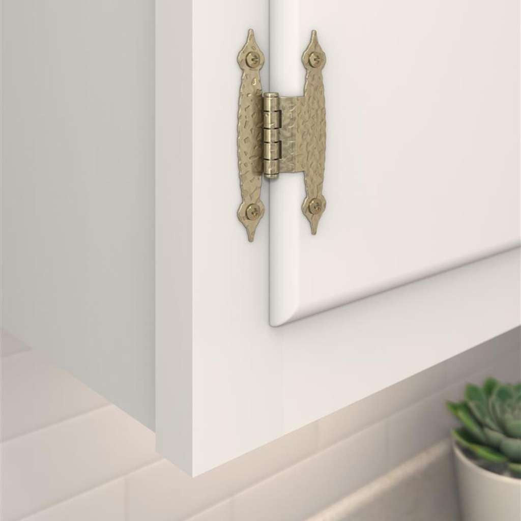 AMEROCK H-Type 3/8" Offset Cabinet Hinge (pair) in Golden Champagne BPR3406BBZ Mounted