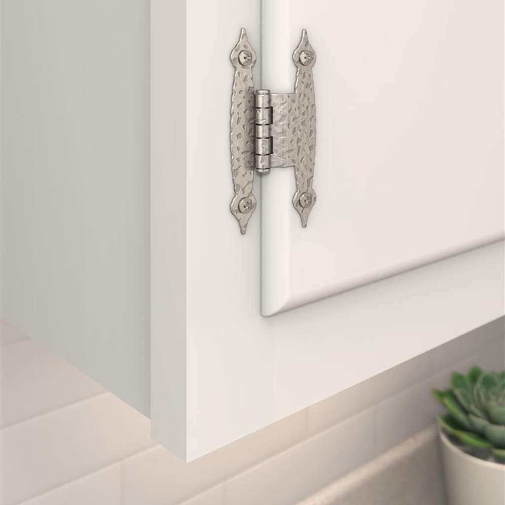 AMEROCK H-Type 3/8" Offset Cabinet Hinge (pair) in Satin Nickel BPR3406G10 Mounted