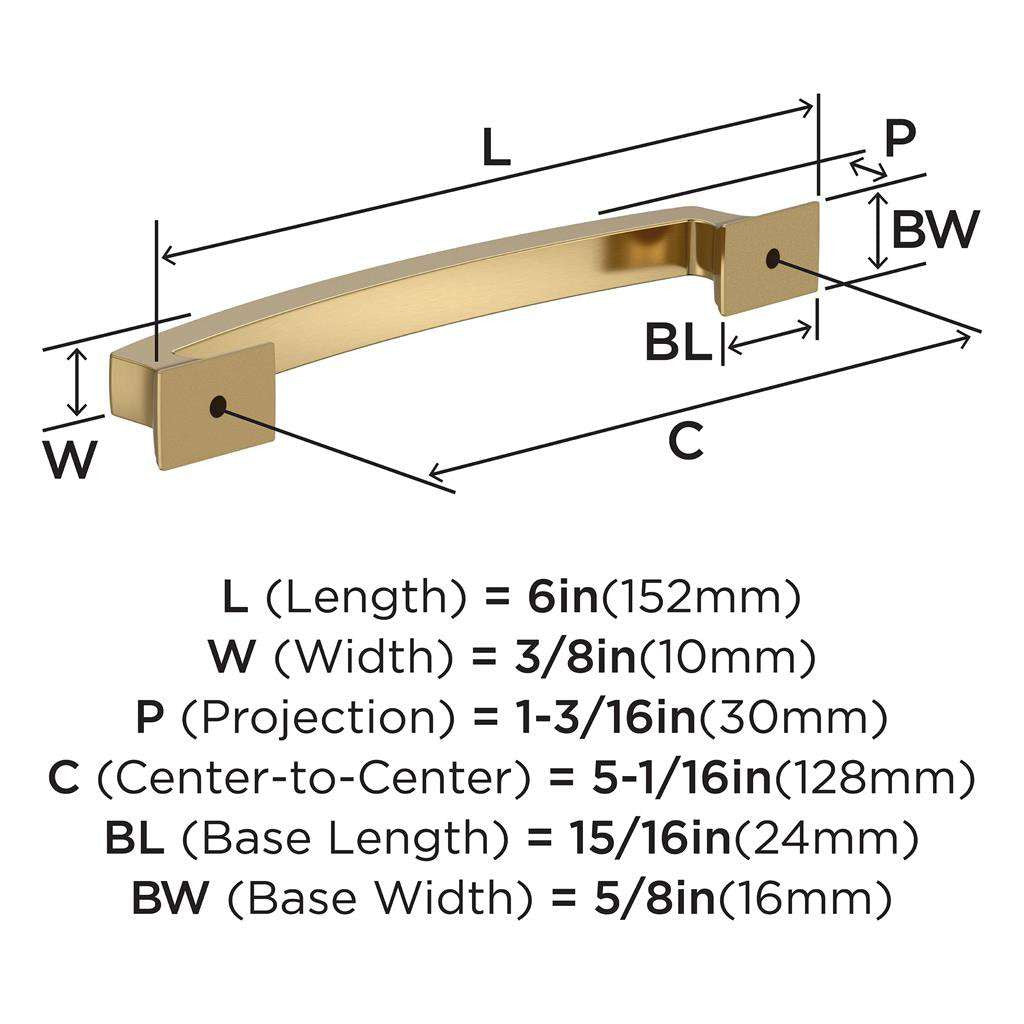 AMEROCK Incisive Cabinet Handle Pull in Champagne Bronze 128mm BP37122CZ Specs