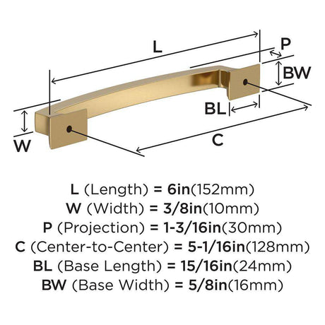 AMEROCK Incisive Cabinet Handle Pull in Champagne Bronze 128mm BP37122CZ Specs