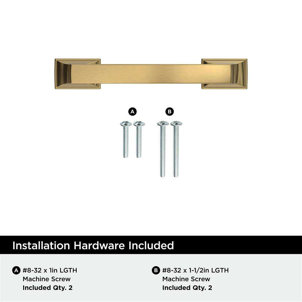 AMEROCK Incisive Cabinet Handle Pull in Champagne Bronze 3" BP37120CZ Installation Hardware