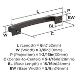AMEROCK Incisive Cabinet Handle Pull in Oil Rubbed Bronze 128mm BP37122ORB Specs