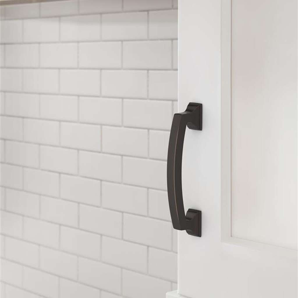 AMEROCK Incisive Cabinet Handle Pull in Oil Rubbed Bronze 96mm BP37121ORB Mounted