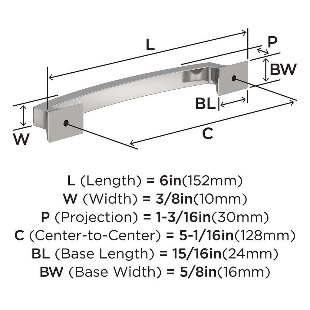 AMEROCK Incisive Cabinet Handle Pull in Polished Chrome 128mm BP3712226 Specs