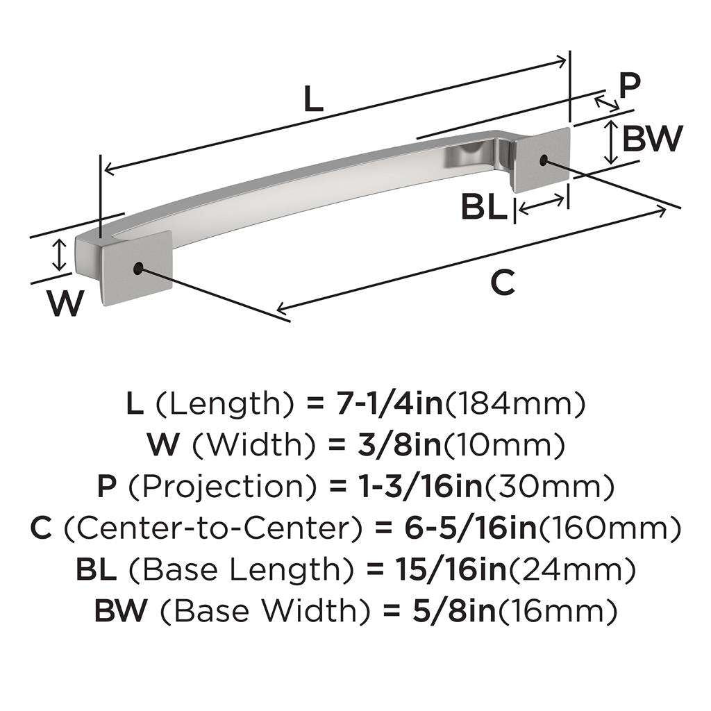 AMEROCK Incisive Cabinet Handle Pull in Polished Chrome 160mm BP3712326 Specs