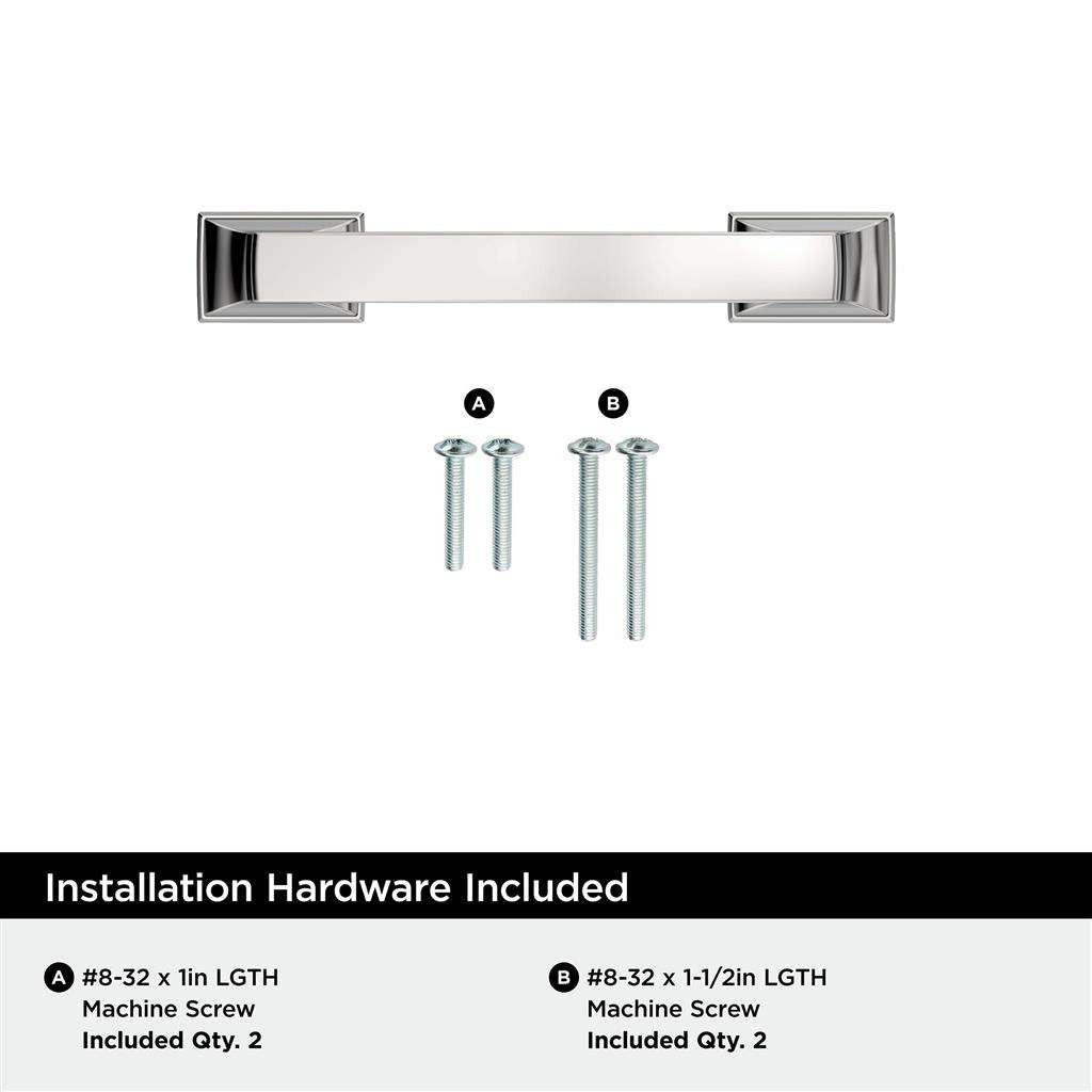 AMEROCK Incisive Cabinet Handle Pull in Polished Chrome 3" BP3712026 Installation Hardware