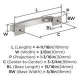 AMEROCK Incisive Cabinet Handle Pull in Polished Chrome 96mm BP3712126 Specs