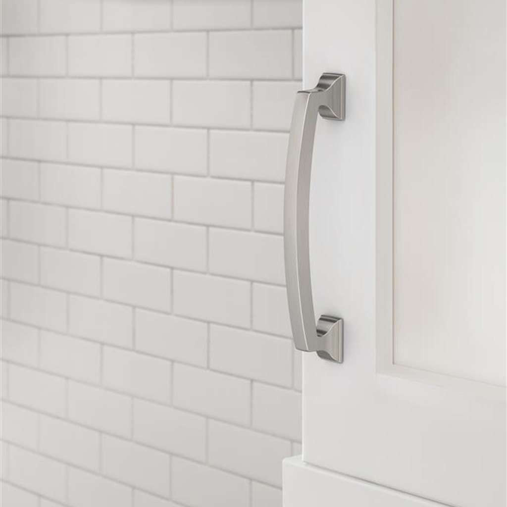 AMEROCK Incisive Cabinet Handle Pull in Satin Nickel 128mm BP37122G10 Mounted