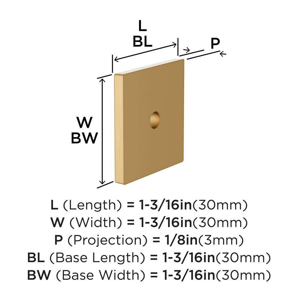 AMEROCK Ladera 1-3/16" Square Cabinet Knob Backplate in Champagne Bronze BP37760CZ Specs