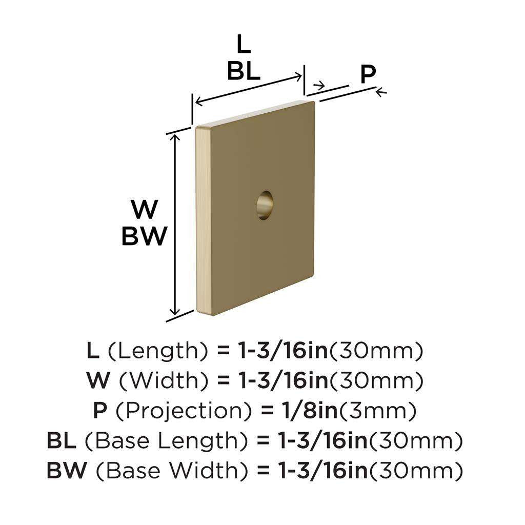 AMEROCK Ladera 1-3/16" Square Cabinet Knob Backplate in Golden Champagne BP37760BBZ Specs