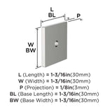 AMEROCK Ladera 1-3/16" Square Cabinet Knob Backplate in Polished Chrome BP3776026 Specs