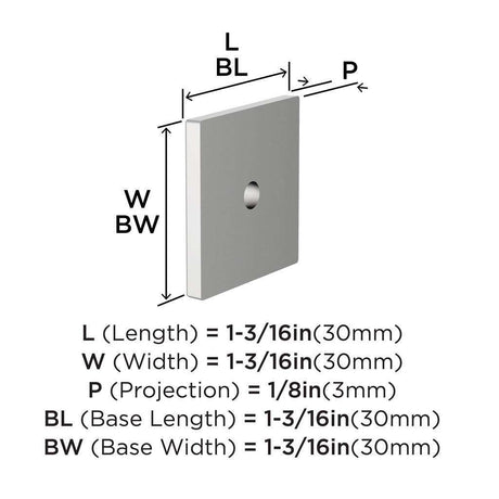 AMEROCK Ladera 1-3/16" Square Cabinet Knob Backplate in Polished Chrome BP3776026 Specs