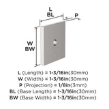 AMEROCK Ladera 1-3/16" Square Cabinet Knob Backplate in Polished Nickel BP37760PN Specs