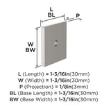 AMEROCK Ladera 1-3/16" Square Cabinet Knob Backplate in Satin Nickel BP37760G10 Specs