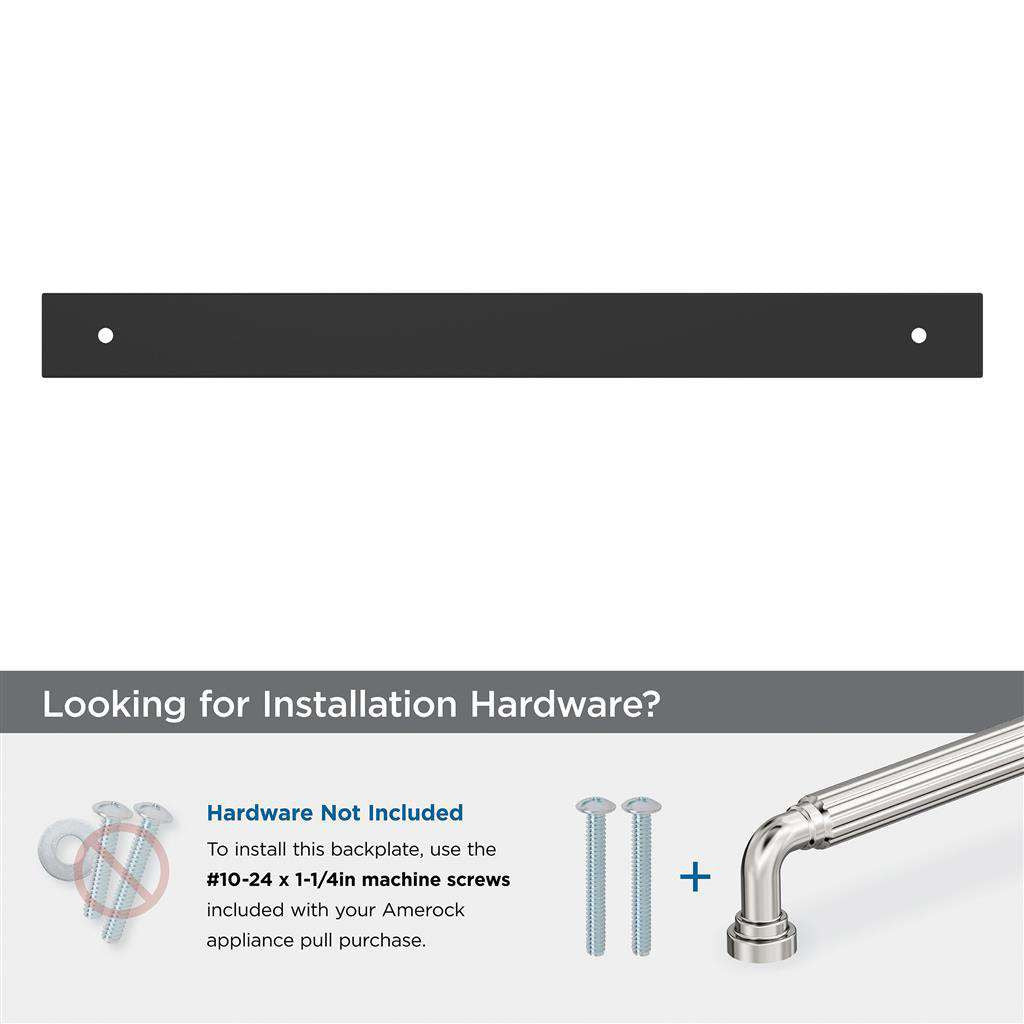 AMEROCK Ladera Rectangle Appliance Pull Backplate in Matte Black 12" BP37769MB Installation Hardware