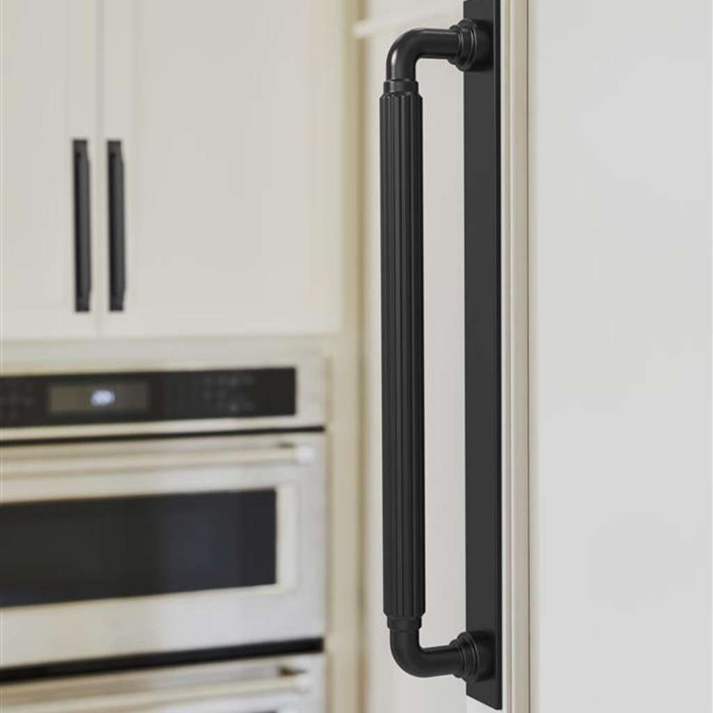 AMEROCK Ladera Rectangle Appliance Pull Backplate in Matte Black 12" BP37769MB Mounted