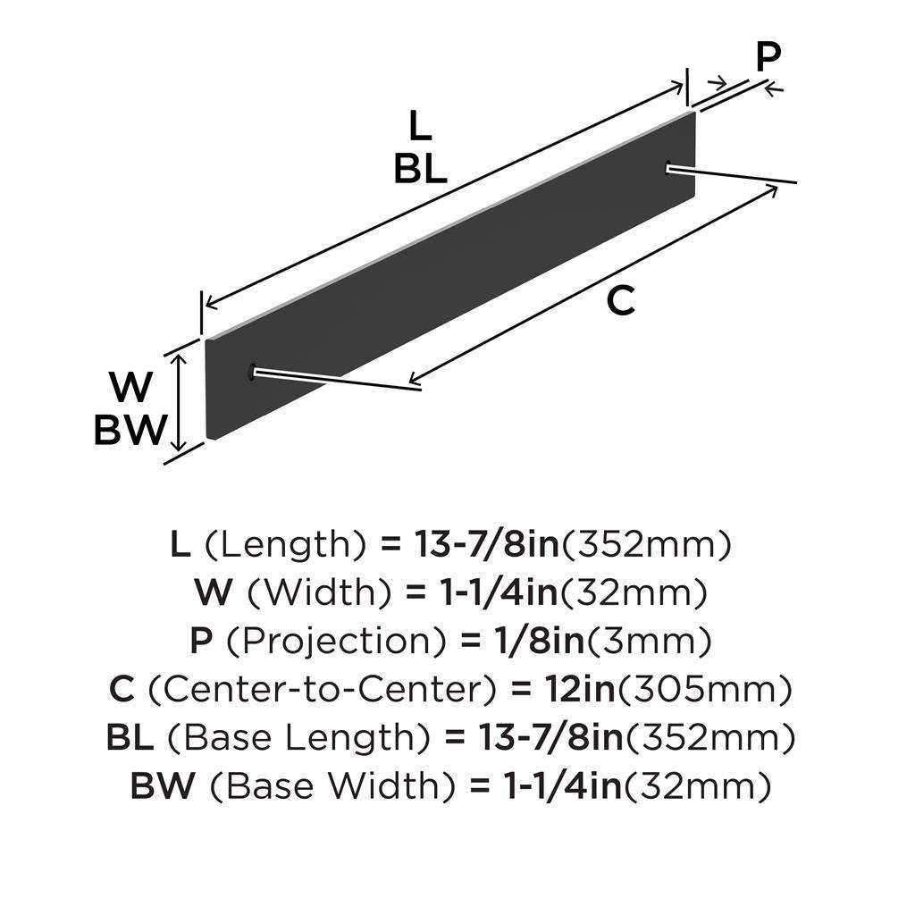 AMEROCK Ladera Rectangle Appliance Pull Backplate in Matte Black 12" BP37769MB Specs