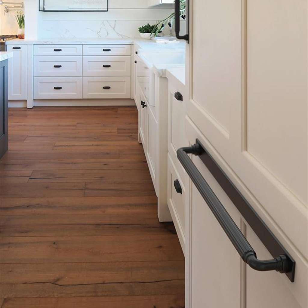 AMEROCK Ladera Rectangle Appliance Pull Backplate in Matte Black 18" BP37770MB Mounted