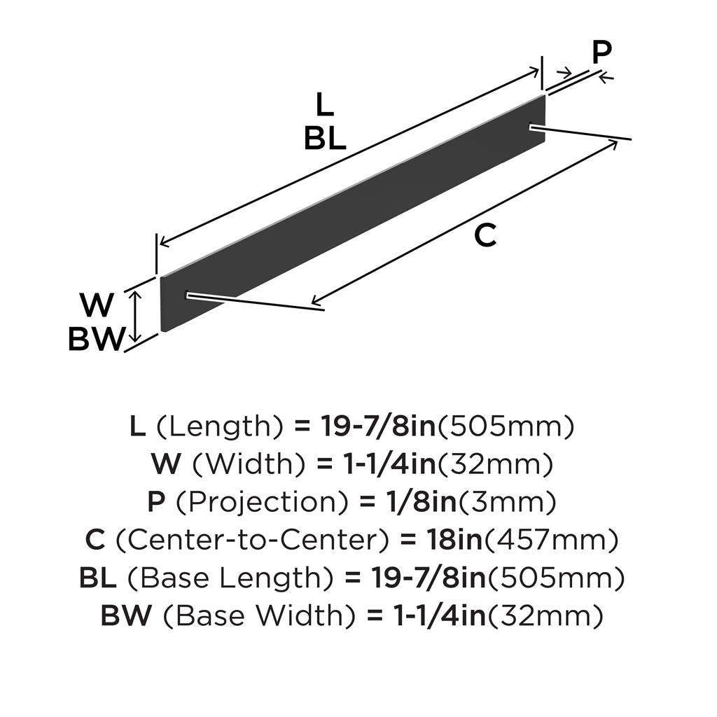 AMEROCK Ladera Rectangle Appliance Pull Backplate in Matte Black 18" BP37770MB Specs