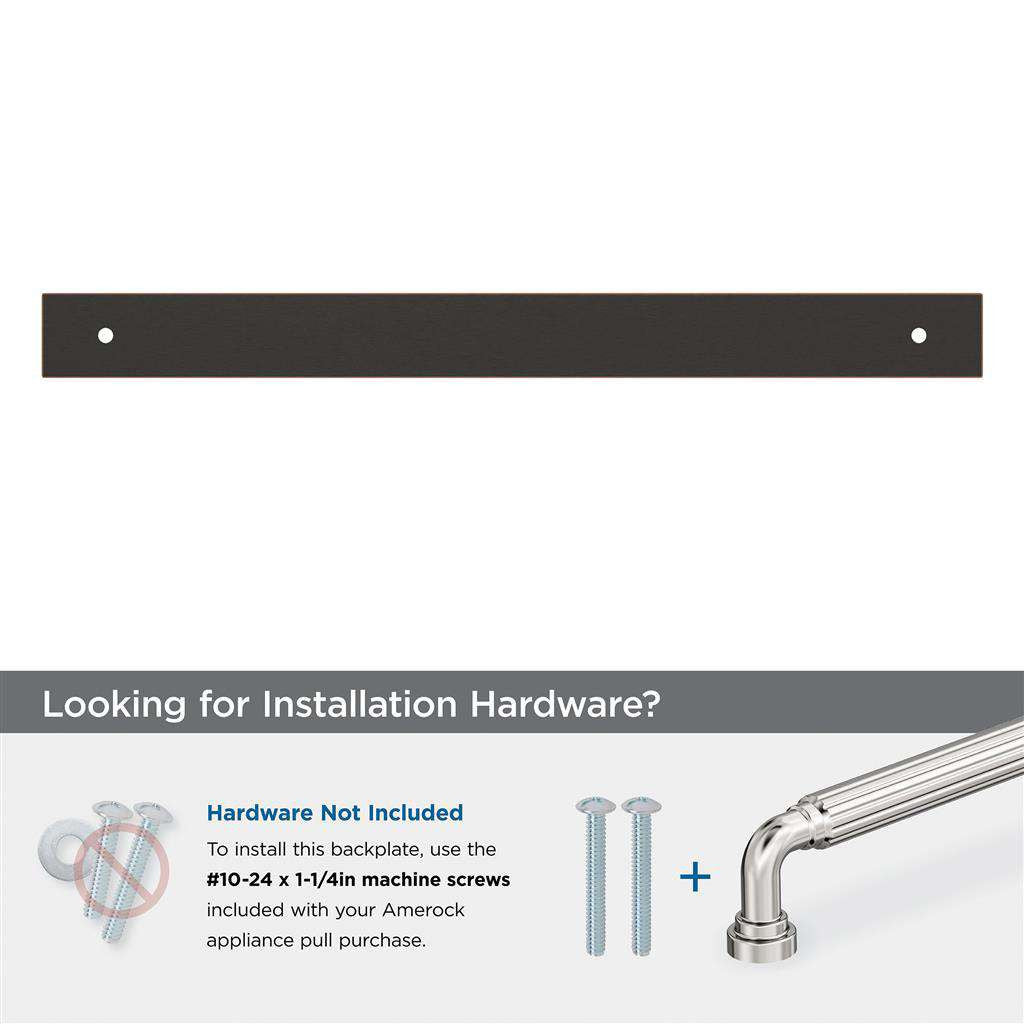 AMEROCK Ladera Rectangle Appliance Pull Backplate in Oil Rubbed Bronze 12" BP37769ORB Installation Hardware