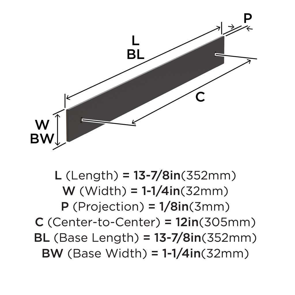 AMEROCK Ladera Rectangle Appliance Pull Backplate in Oil Rubbed Bronze 12" BP37769ORB Specs
