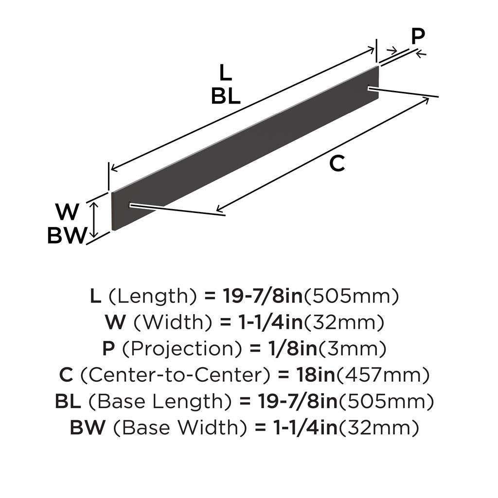 AMEROCK Ladera Rectangle Appliance Pull Backplate in Oil Rubbed Bronze 18" BP37770ORB Specs