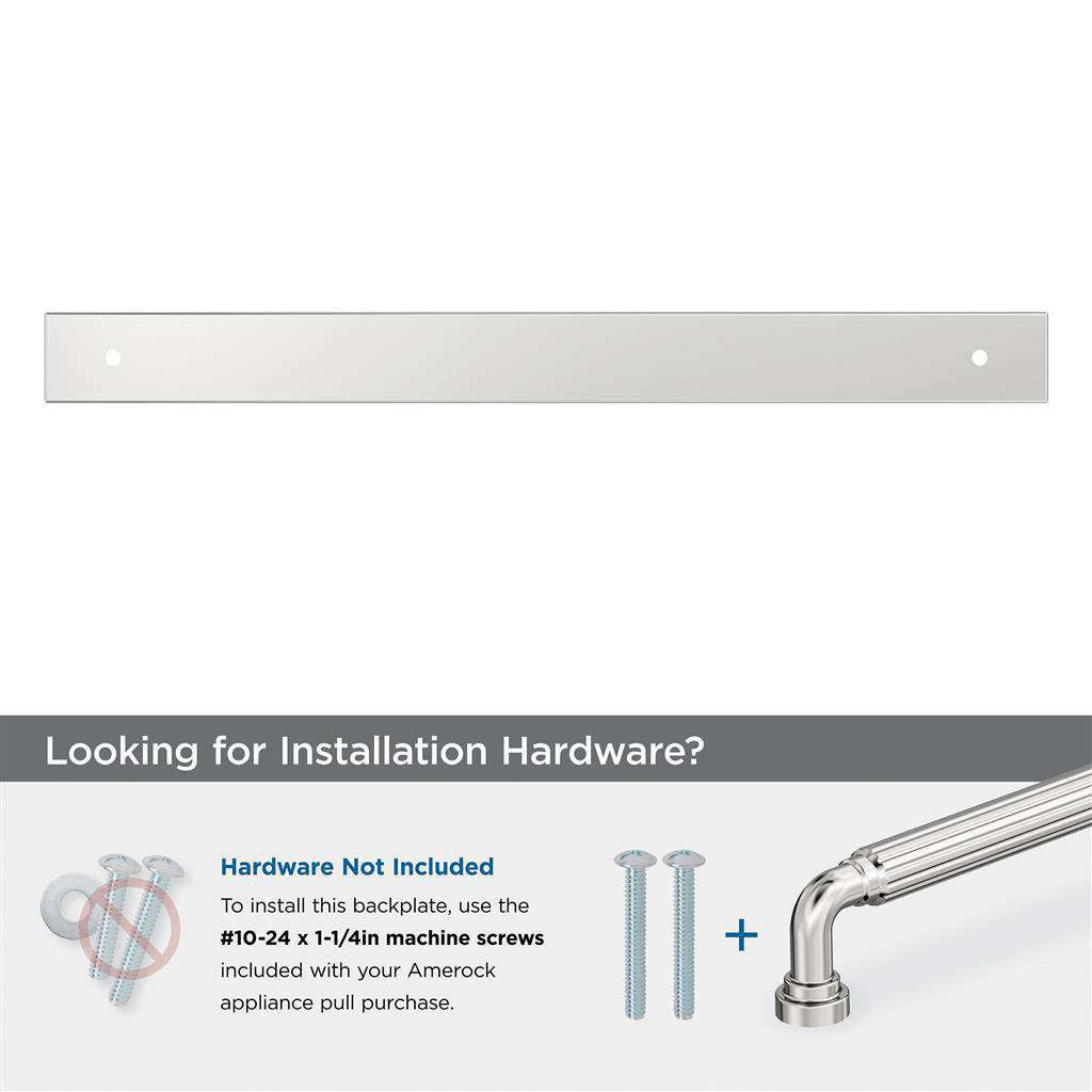 AMEROCK Ladera Rectangle Appliance Pull Backplate in Polished Chrome 12" BP3776926 Installation Hardware