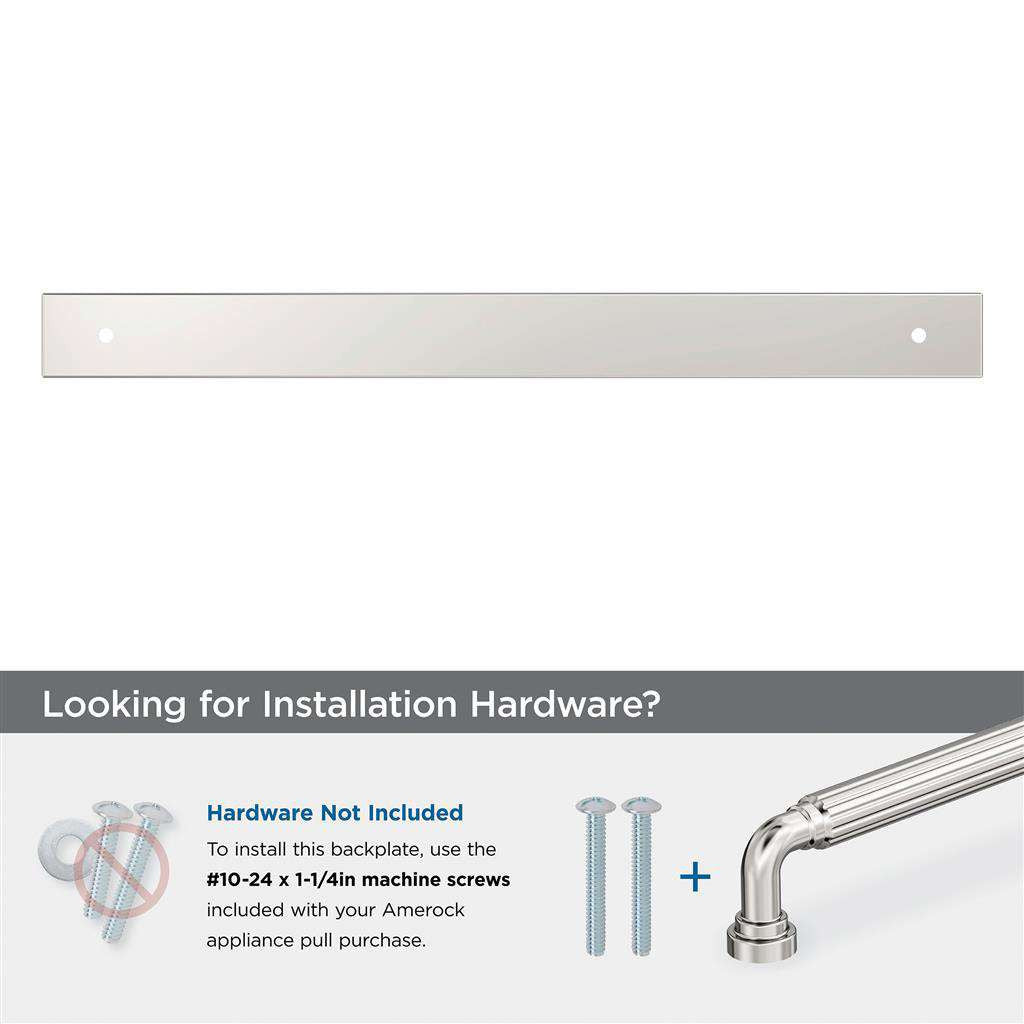 AMEROCK Ladera Rectangle Appliance Pull Backplate in Polished Nickel 12" BP37769PN Installation Hardware