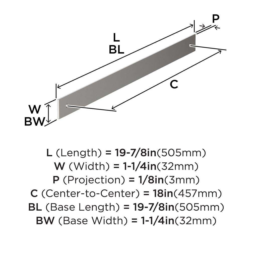 AMEROCK Ladera Rectangle Appliance Pull Backplate in Polished Nickel 18" BP37770PN Specs