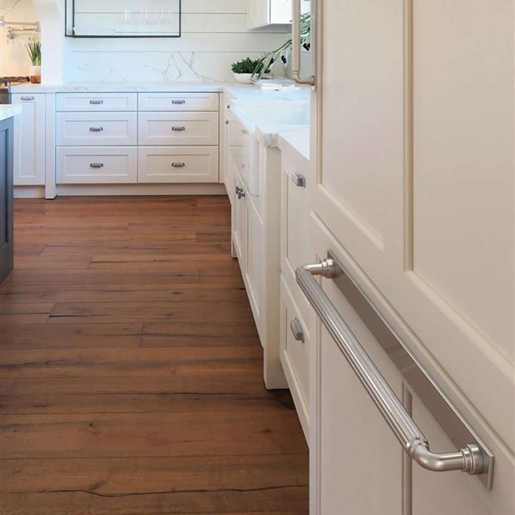 AMEROCK Ladera Rectangle Appliance Pull Backplate in Satin Nickel 18" BP37770G10 Mounted