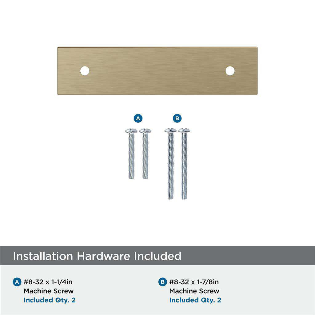 AMEROCK Ladera Rectangle Cabinet Handle Backplate in Golden Champagne 3" BP37761BBZ Installation Hardware