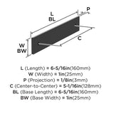 AMEROCK Ladera Rectangle Cabinet Handle Backplate in Matte Black 128mm BP37763MB Specs