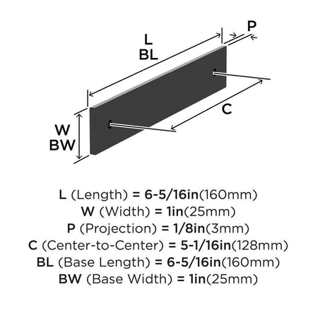 AMEROCK Ladera Rectangle Cabinet Handle Backplate in Matte Black 128mm BP37763MB Specs