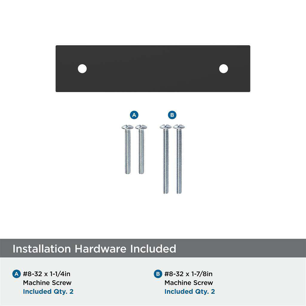 AMEROCK Ladera Rectangle Cabinet Handle Backplate in Matte Black 3" BP37761MB Installation Hardware