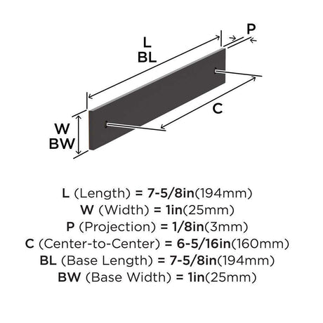 AMEROCK Ladera Rectangle Cabinet Handle Backplate in Oil Rubbed Bronze 160mm BP37764ORB Specs