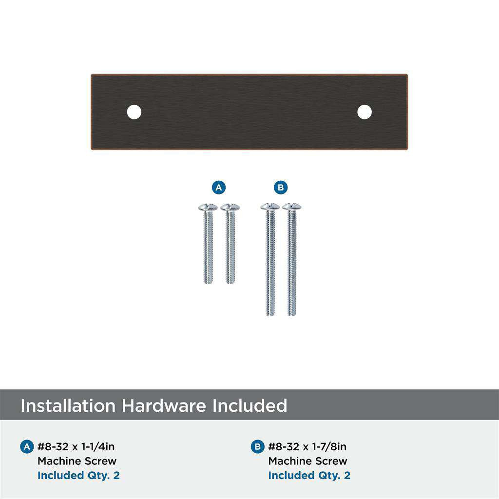 AMEROCK Ladera Rectangle Cabinet Handle Backplate in Oil Rubbed Bronze 3" BP37761ORB Installation Hardware