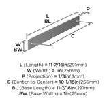 AMEROCK Ladera Rectangle Cabinet Handle Backplate in Polished Chrome 256mm BP3776726 Specs