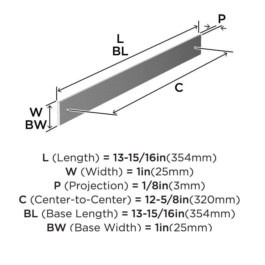 AMEROCK Ladera Rectangle Cabinet Handle Backplate in Polished Chrome 320mm BP3776826 Specs