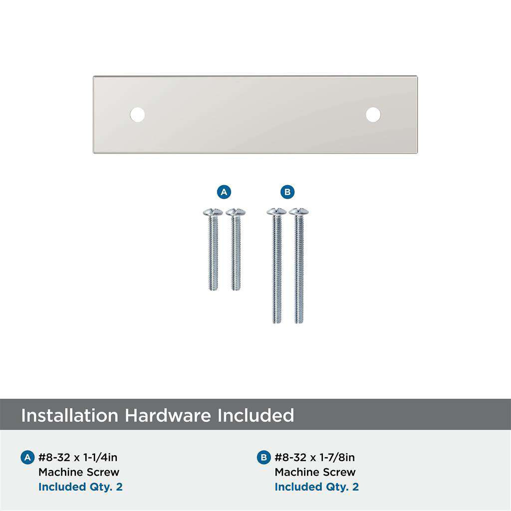 AMEROCK Ladera Rectangle Cabinet Handle Backplate in Polished Nickel 3" BP37761PN Installation Hardware