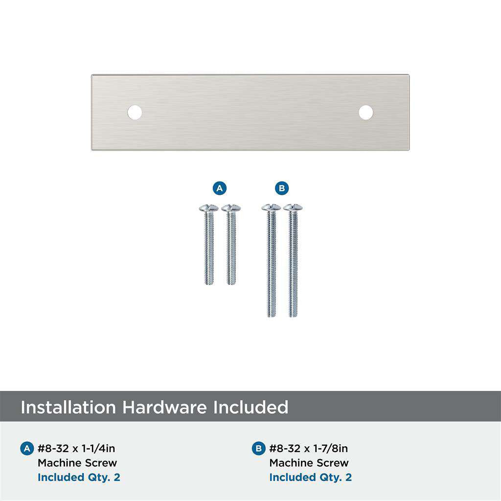 AMEROCK Ladera Rectangle Cabinet Handle Backplate in Satin Nickel 3" BP37761G10 Installation Hardware