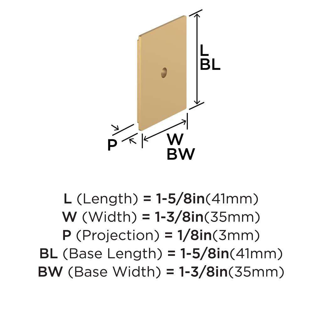 AMEROCK Maymont 1-5/8" Rectangle Cabinet Knob Backplate in Champagne Bronze BP37586CZ Specs