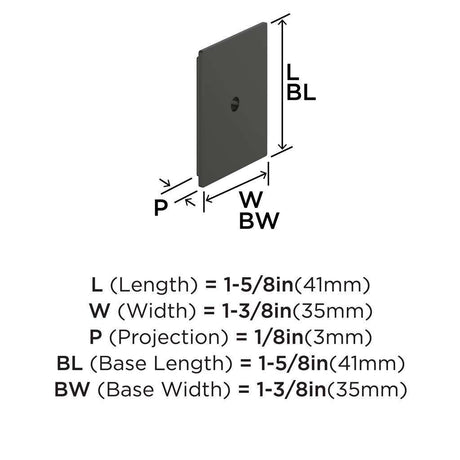 AMEROCK Maymont 1-5/8" Rectangle Cabinet Knob Backplate in Matte Black BP37586MB BP37586MB Specs