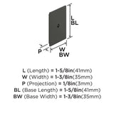 AMEROCK Maymont 1-5/8" Rectangle Cabinet Knob Backplate in Oil Rubbed Bronze BP37586ORB Specs