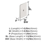 AMEROCK Maymont 1-5/8" Rectangle Cabinet Knob Backplate in Polished Chrome BP3758626 Specs