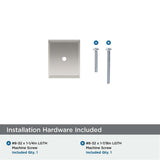 AMEROCK Maymont 1-5/8" Rectangle Cabinet Knob Backplate in Satin Nickel BP37586G10 Installation Hardware