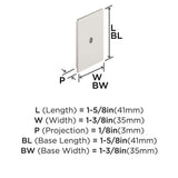 AMEROCK Maymont 1-5/8" Rectangle Cabinet Knob Backplate in Satin Nickel BP37586G10 Specs